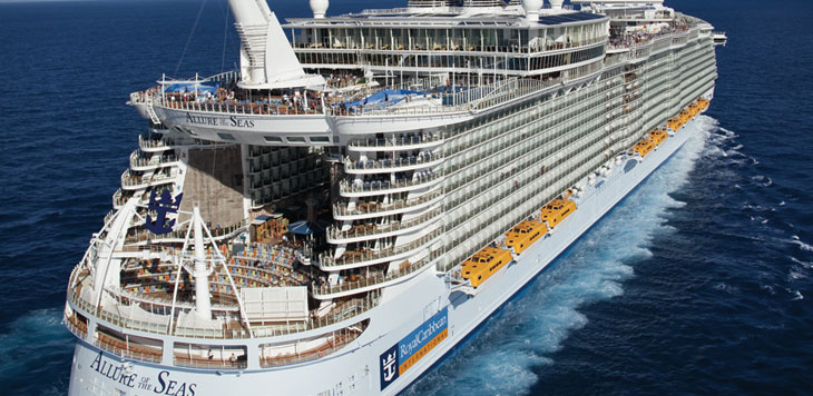 Vista del crucero Allure of the Seas de Royal Caribbean International. Foto web Royal Caribbean