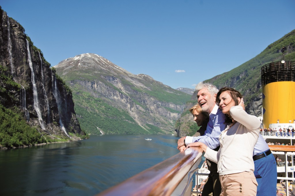 Geiranger, en los Fiordos Noruegos. Foto Costa Cruceros