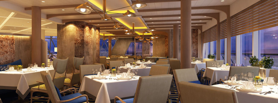 Vista del restaurante Richards a bordo el Mein Schiff 4