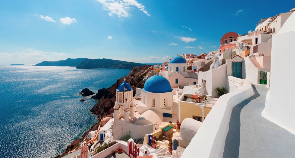 Vista de Santorini en los Cruceros por el Mediterráneo e Islas Griegas