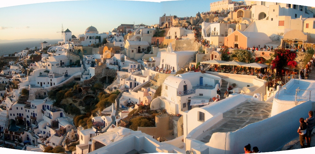 Vista de la escala en Santorini en el crucero por Islas Griegas