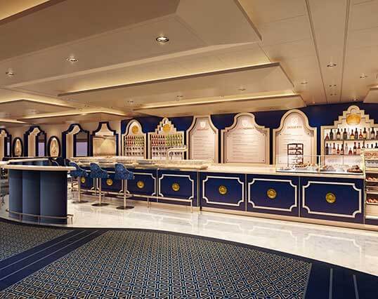 Crucero con Holland America Line en 2016 Vista interior Cafe Dutch del ms Koningsdam