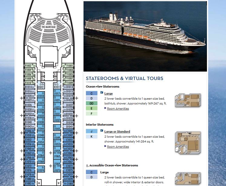 Fotos del ms Eurodam de Holland America Line camarotes