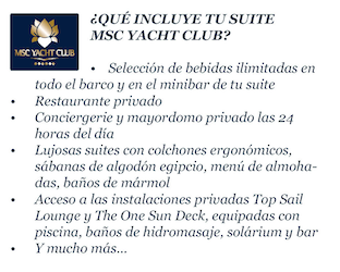 Crucero en suite MSC Yacht Club en el MSC Splendida